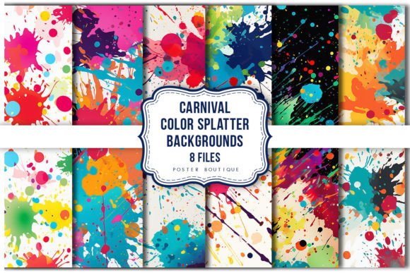 Carnival Color Splatter Backgrounds Pack: Unleashing Creative Energy