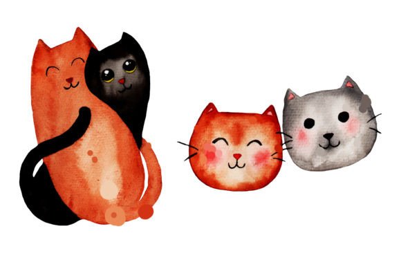 Cute Cats Watercolour Clipart: A Designer's Whimsical Asset
