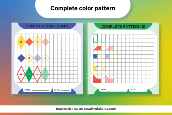 Kids Activity Trace Color Pattern 11-12: A Creative Design Asset