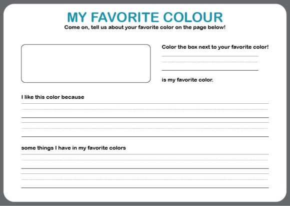 My Favorit Color Material for Kids: Fun Learning Worksheets