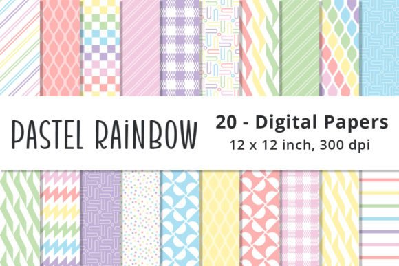 Pastel Rainbow Color Digital Background: A Soft Design Asset