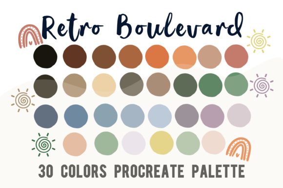 Retro Boulevard: Your All-in-One Procreate Color Palette