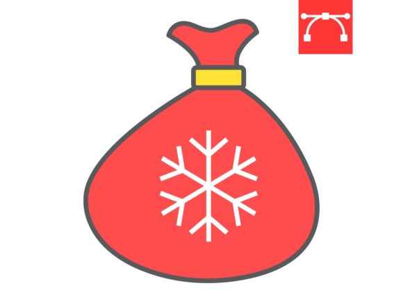 Santa Bag Color Line Icon: A Festive Design Essential
