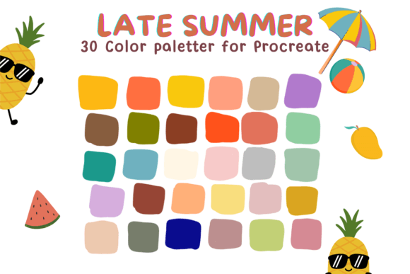 Unlocking the Warm Glow: Late Summer 30 Color Tone Palette for Procreate