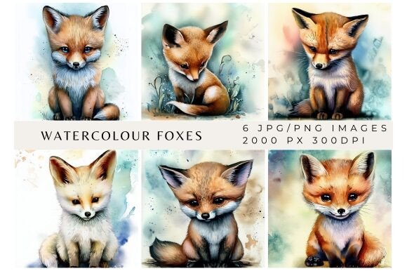Watercolour Foxes: A Whimsical Digital Background Paper Pack