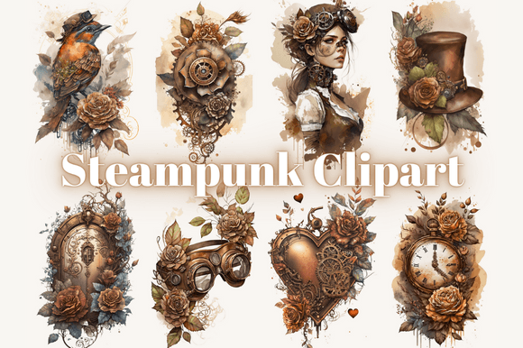 Watercolour Steampunk Clipart: Elevate Your Projects